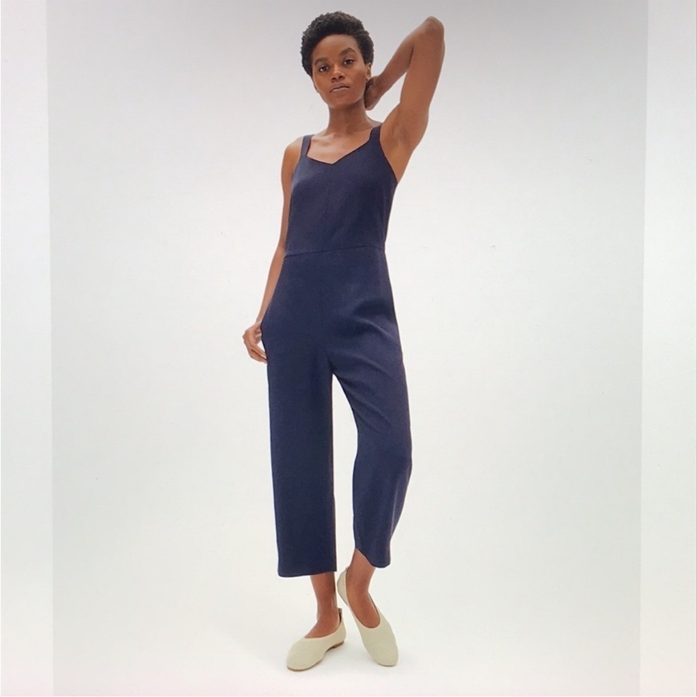NWT Everlane Japanese GoWeave Slip Jumpsuit Navy
